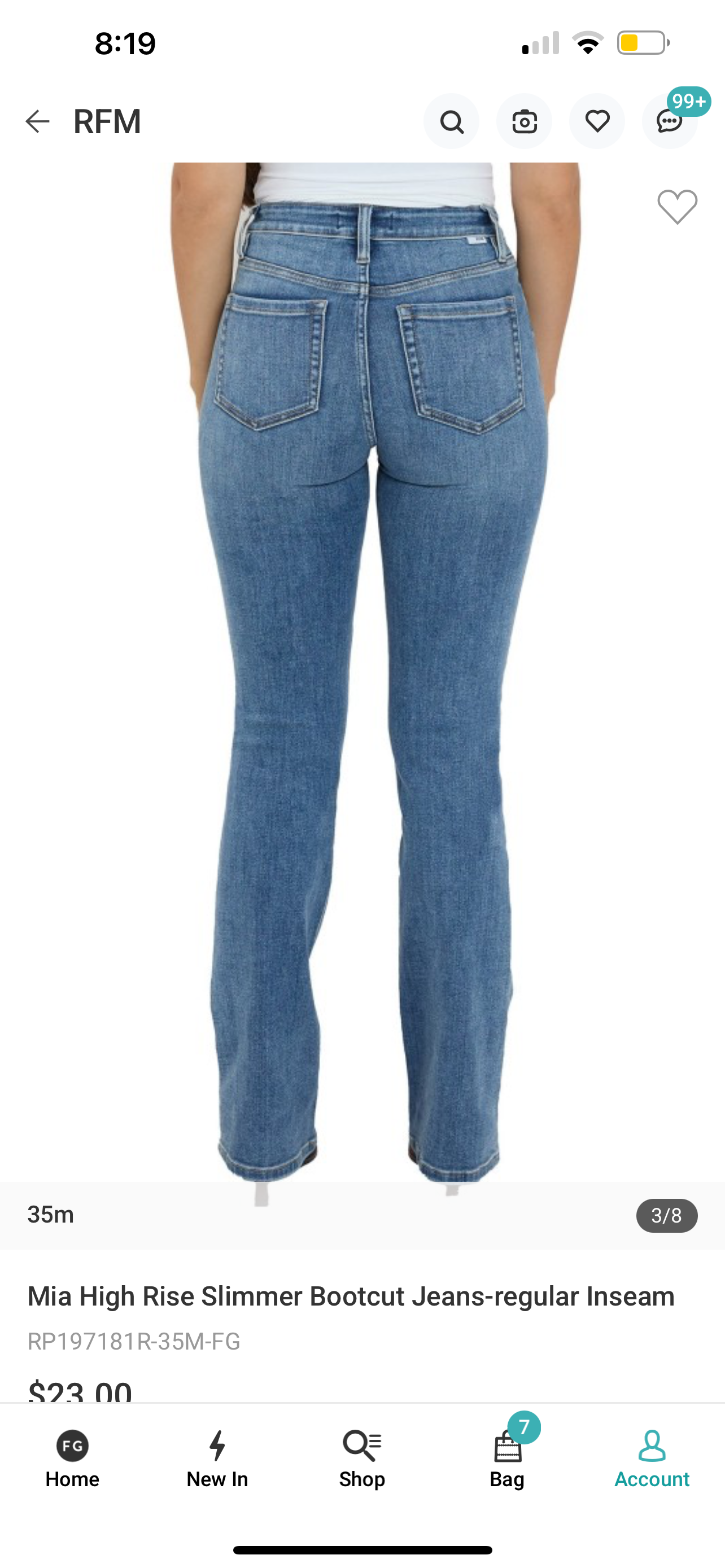 RFM Mia bootcut slimmer jeans