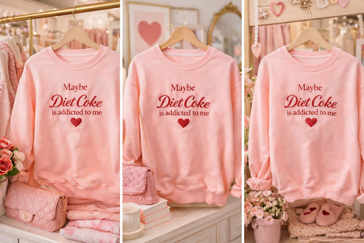 Maybe Diet Coke is Addicted to Me Embroidered Sweatshirt