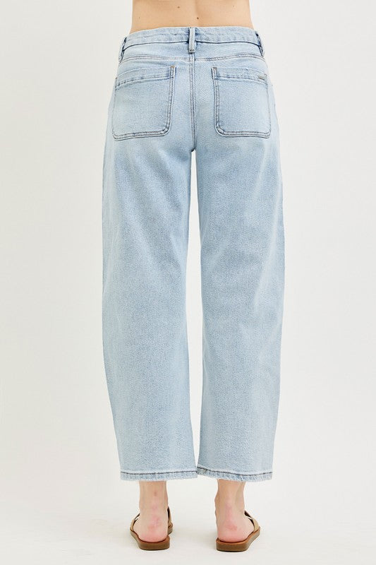 Risen Slouchy Cropped Barrel Jeans