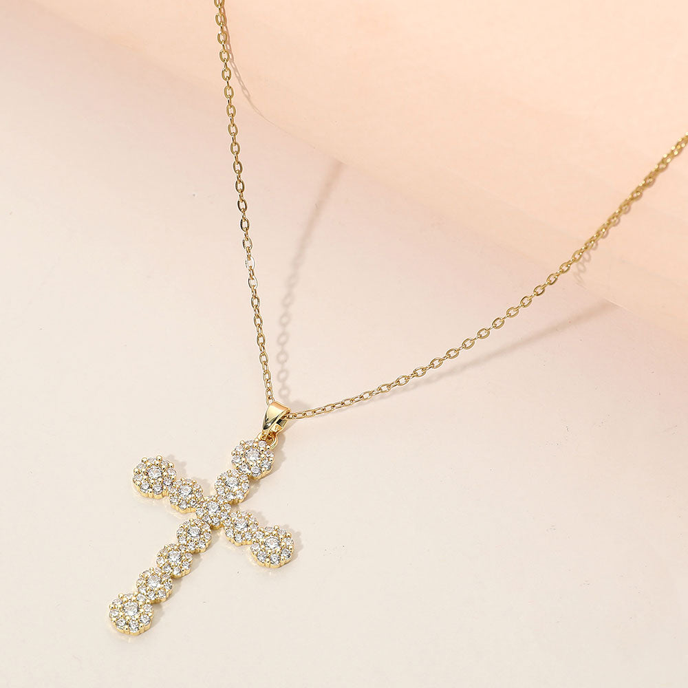 CZ Cross Pendant Necklace