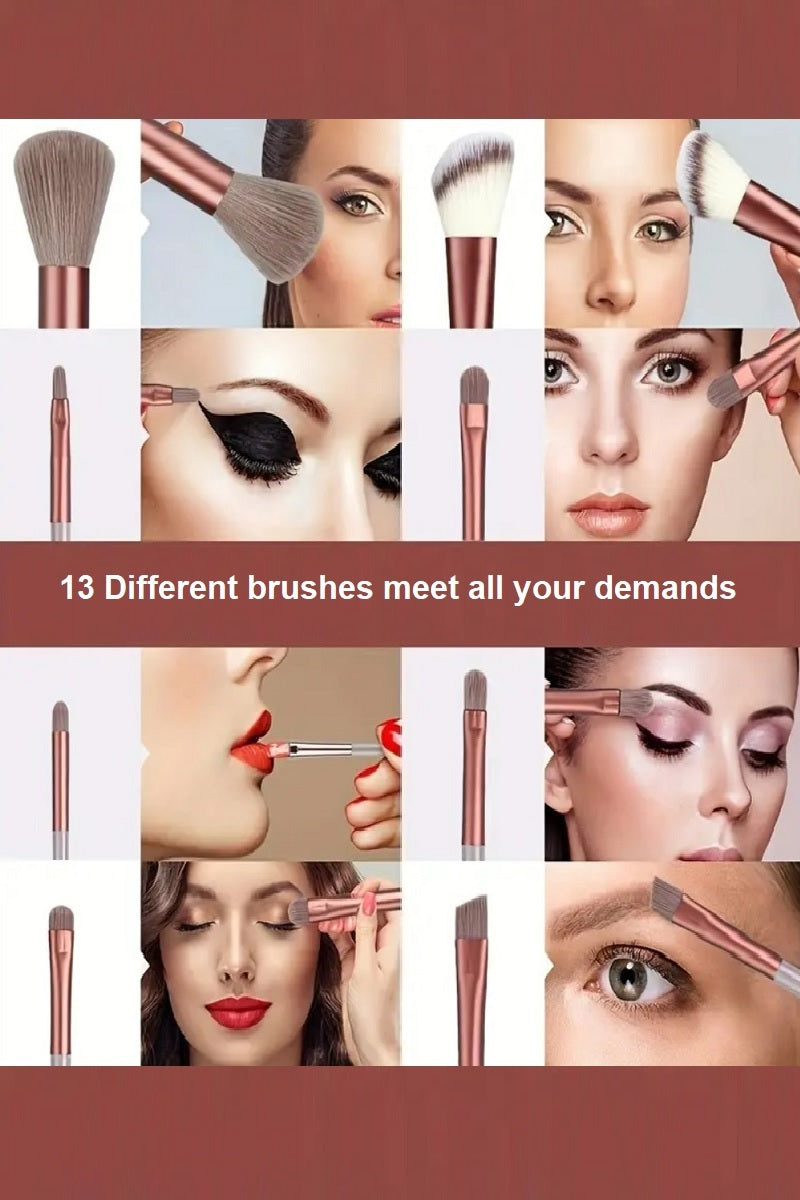 Makeup Brush Set in Mocha