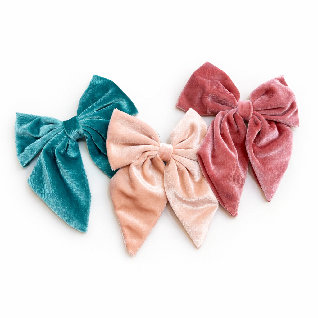 Spring Velvet Bow Clip