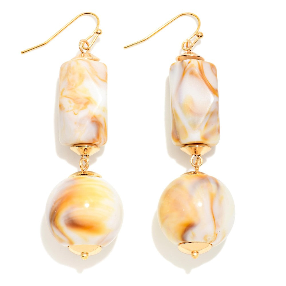 Chunky Marbled Dangle Earrings