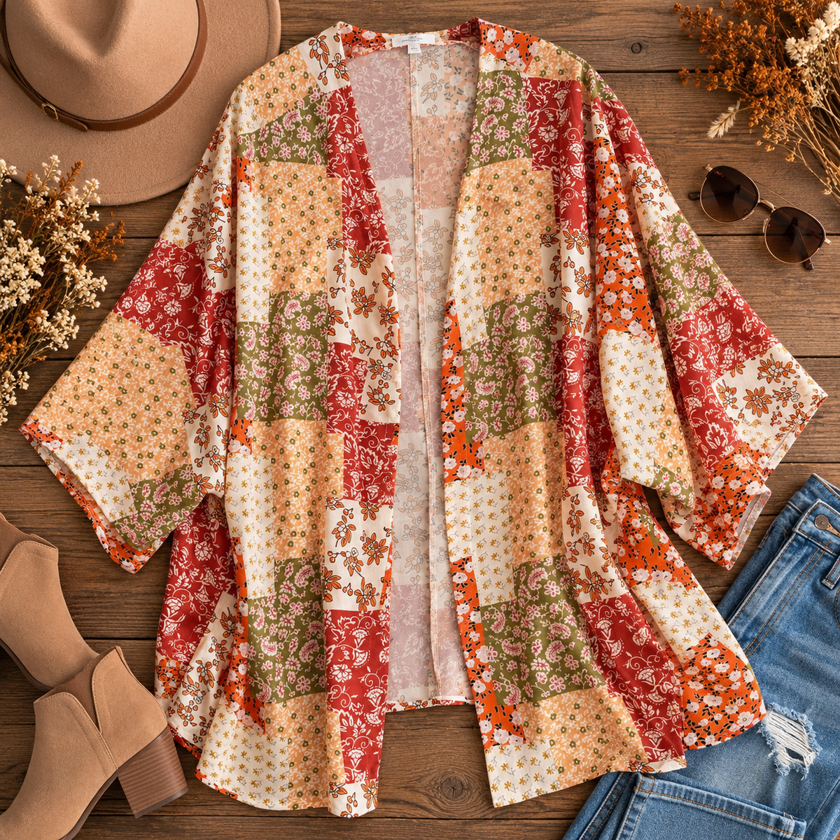 Fall Patchwork Kimono
