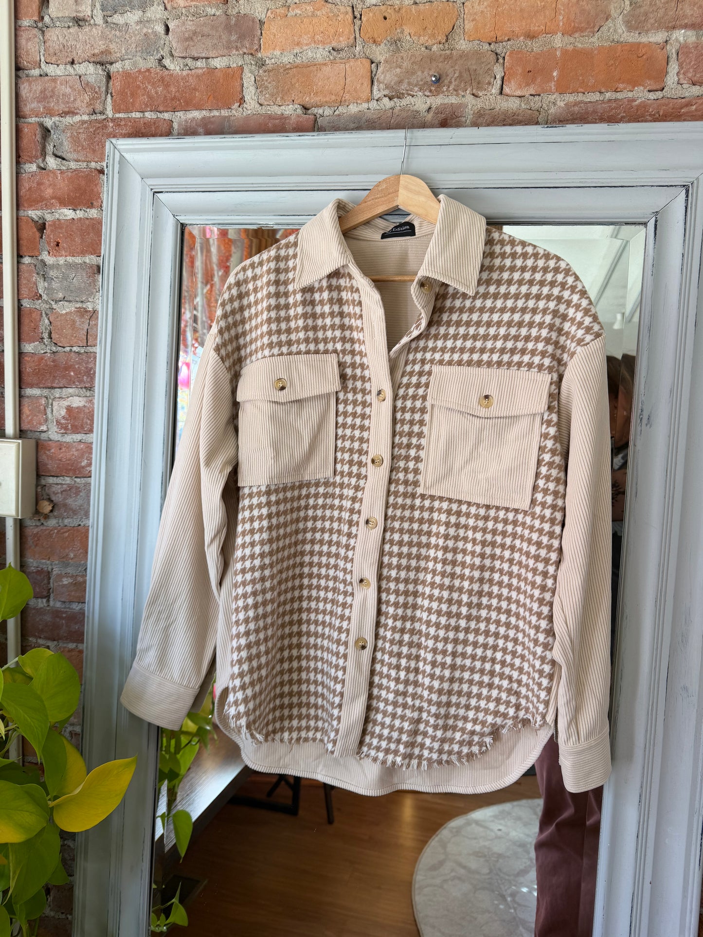 Houndstooth Honey Shacket