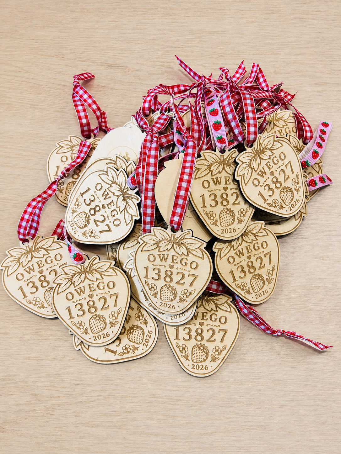 Owego Wooden Strawberry Ornament
