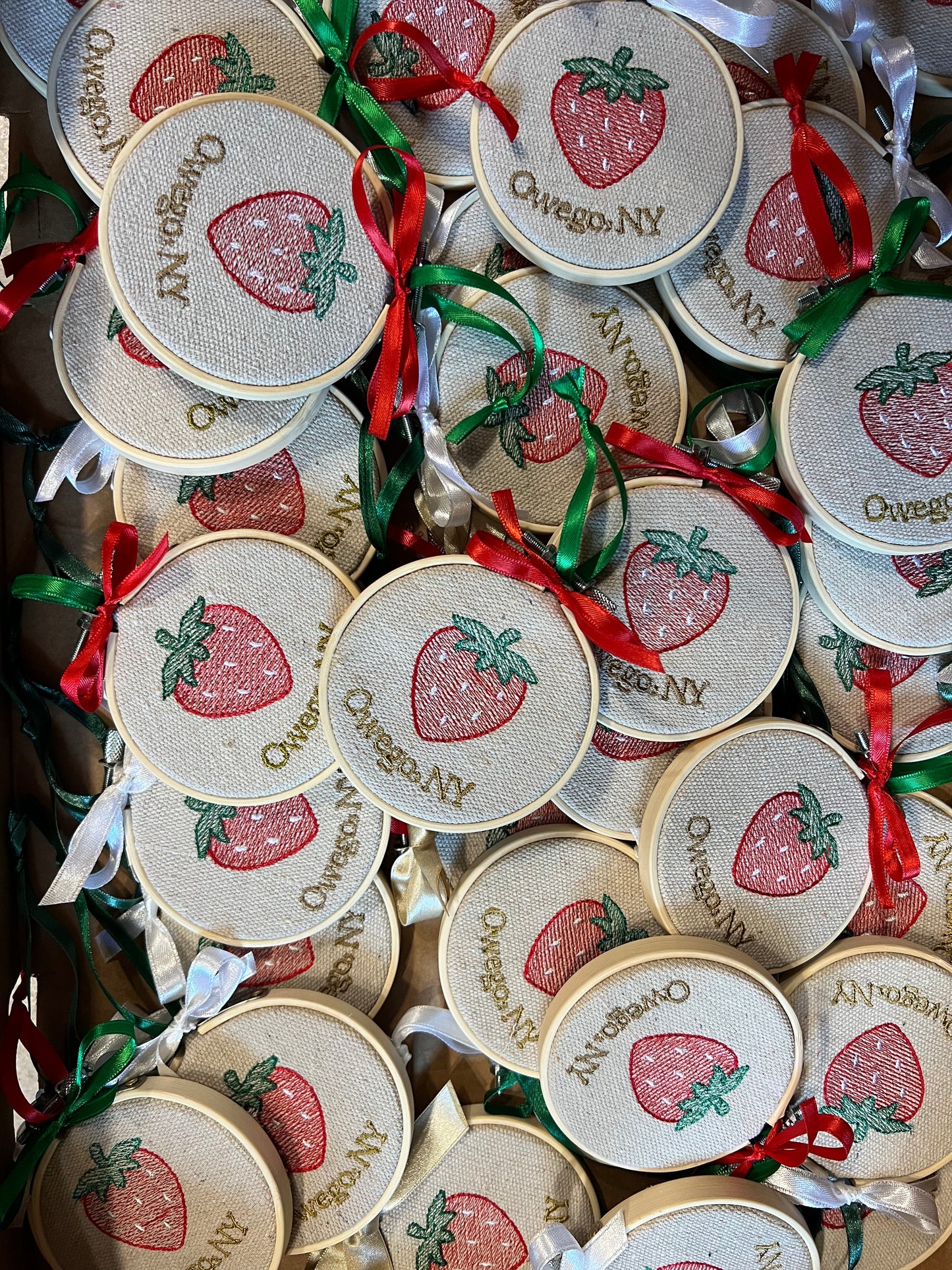 Berry Sweet Owego Embroidered Hoop Ornament