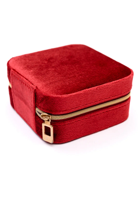 Velvet Jewelry Box in Red