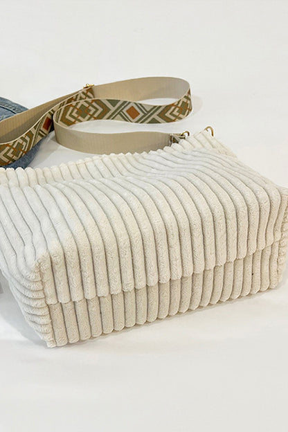 Corduroy tote bag with guitar shoulder strap