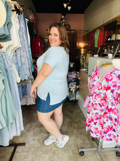 Every Day tee in Sky Blue