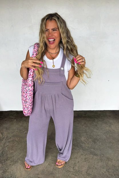 Karli Boho Overalls - Lavender