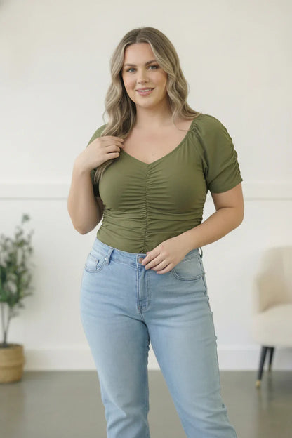 Luxe Ruched Bodysuit - Cream