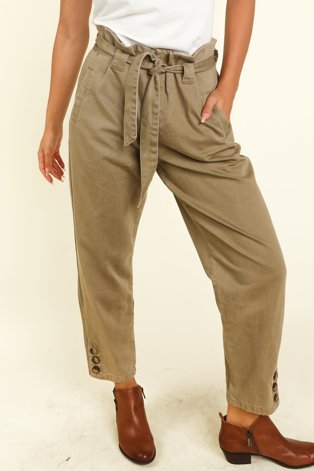 Paper bag Waist Pants