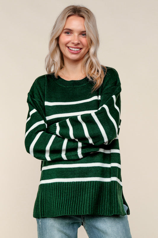 Northwoods Stripe Sweater – Hunter