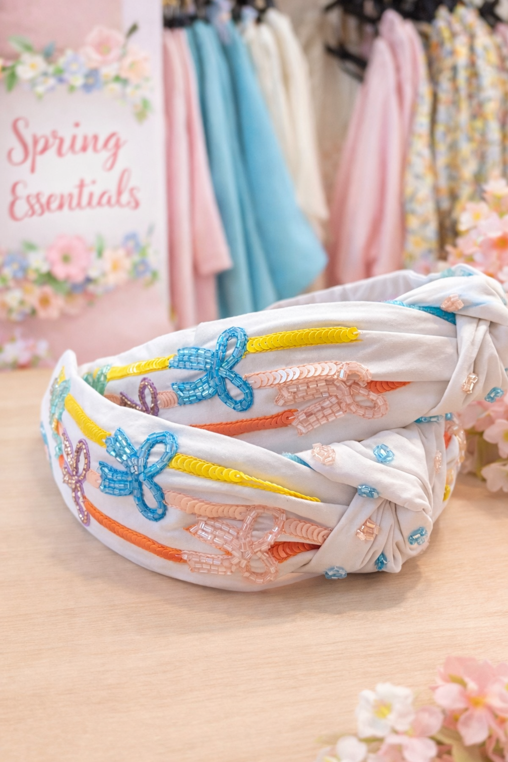 Hand Beaded Headband - Bows