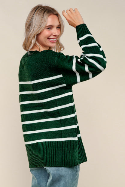 Northwoods Stripe Sweater – Hunter