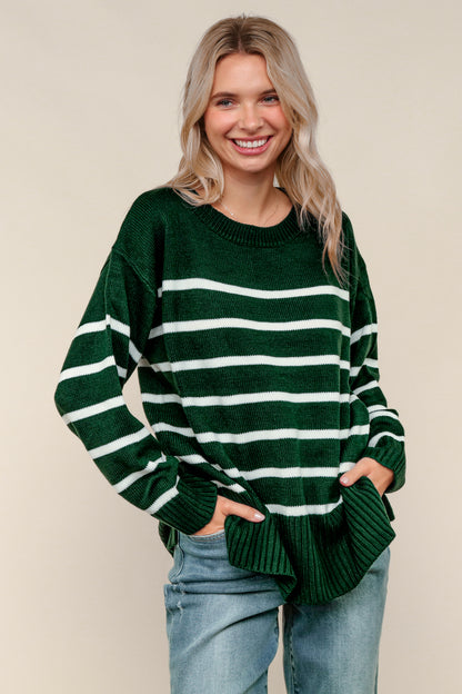 Northwoods Stripe Sweater – Hunter