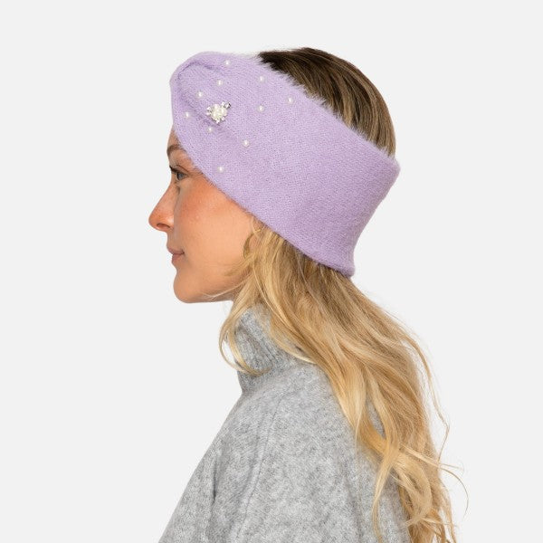 fuzzy Knit Pearl Ear warmer