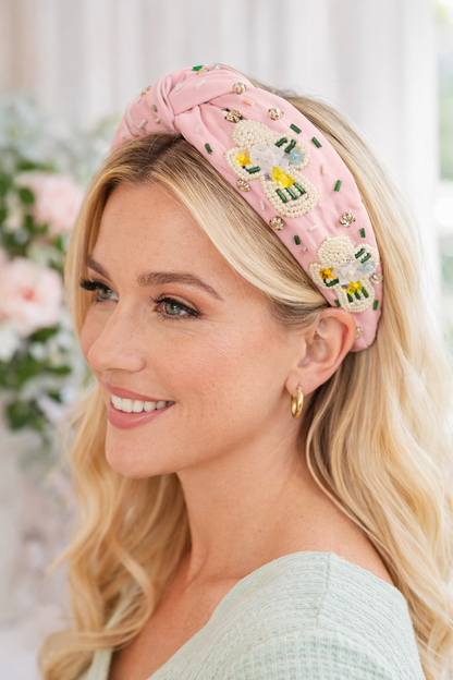 Easter Headband - pink crosses