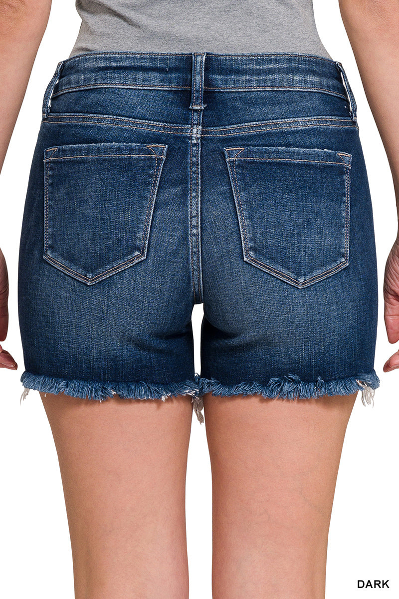 Frayed Hem Denim Shorts