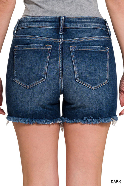 Frayed Hem Denim Shorts