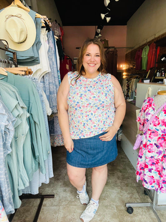 Favorite Ribbed Tank Top in Floral