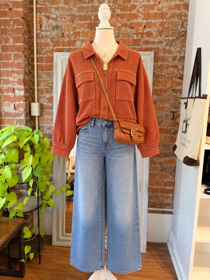 Terracotta ribbed Jacket