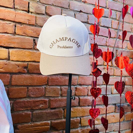 “Champagne Problems” Embroidered Hat