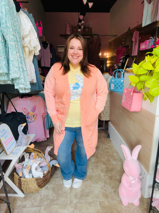 Desi Sweatshirt Cardi - Peach