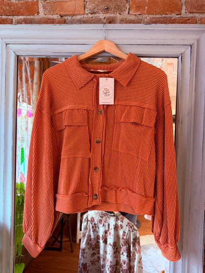 Terracotta ribbed Jacket