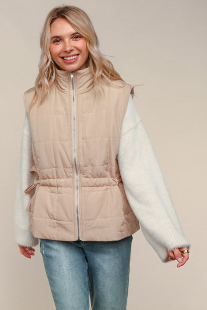 Warm Meadow Quilted Vest – Tan