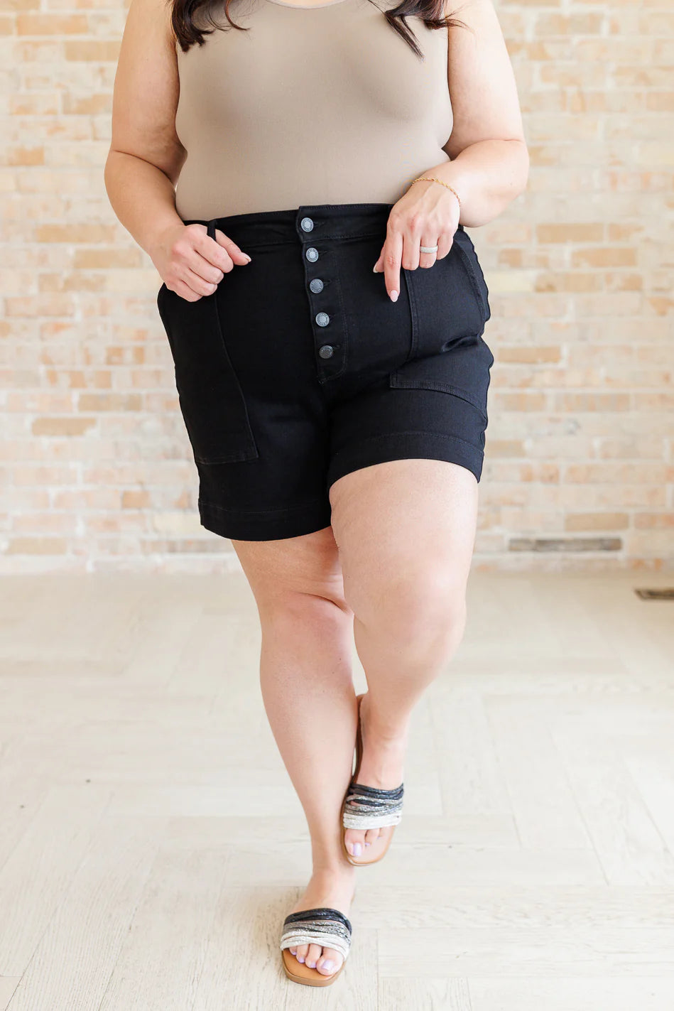 Judy Blue High Rise Button Fly trouser shorts