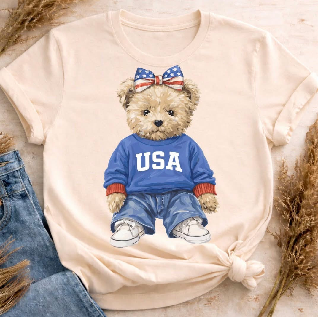 USA Teddy Bear Graphic Tee