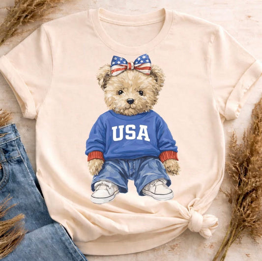 USA Teddy Bear Graphic Tee