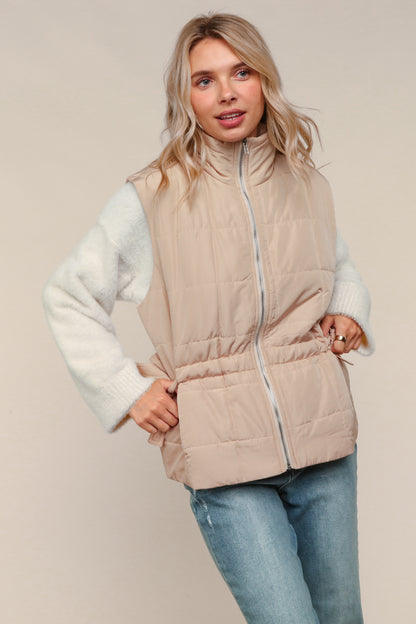Warm Meadow Quilted Vest – Tan