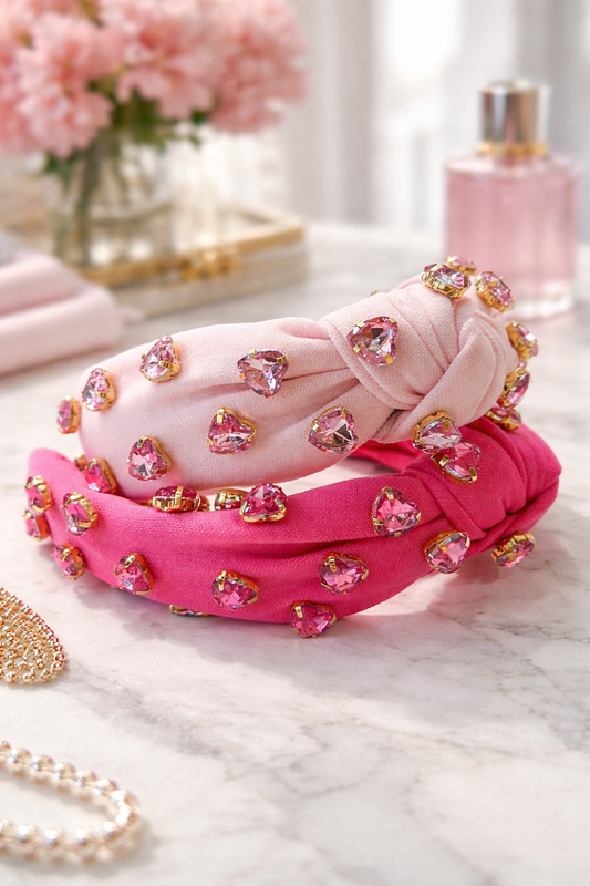 Heart-Shaped Gemstone Headband