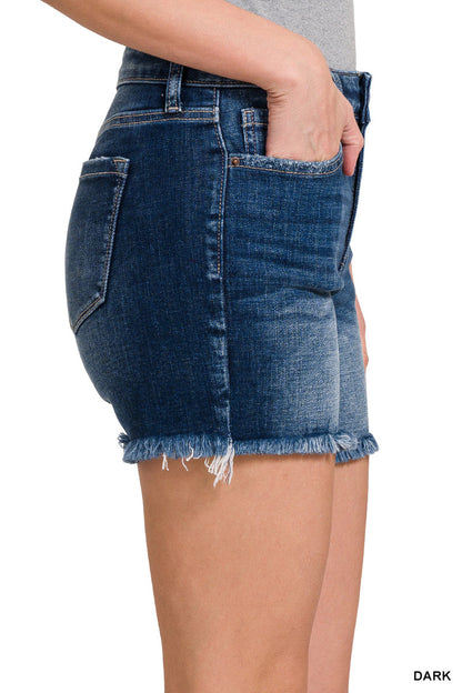 Frayed Hem Denim Shorts