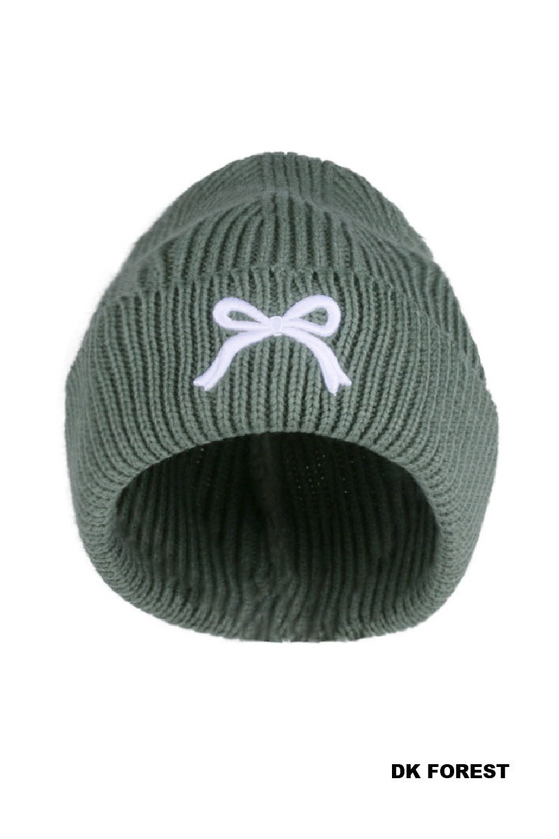 Embroidered coquette beanie