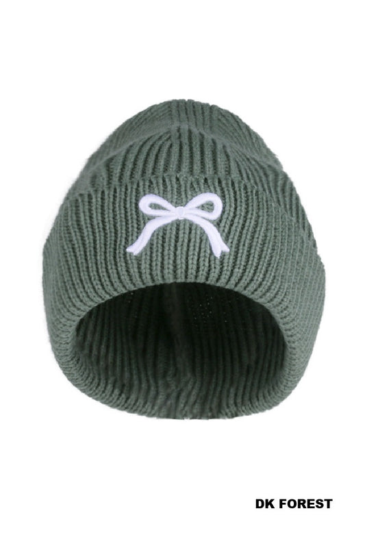 Embroidered coquette beanie