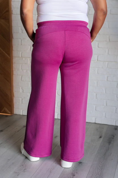 Dear Scarlett wide leg cropped pant in magenta