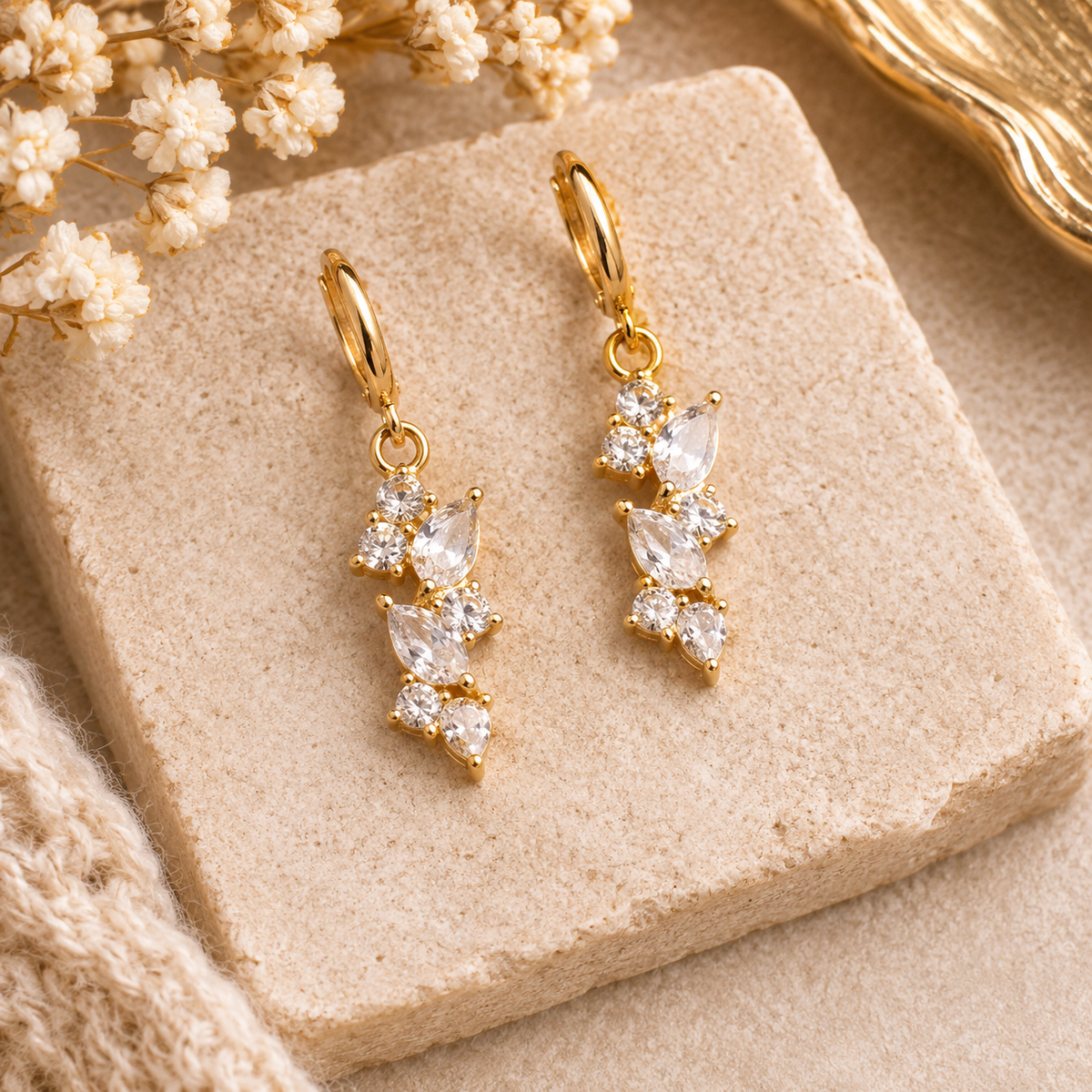 Starlight Cascade Huggie Earrings