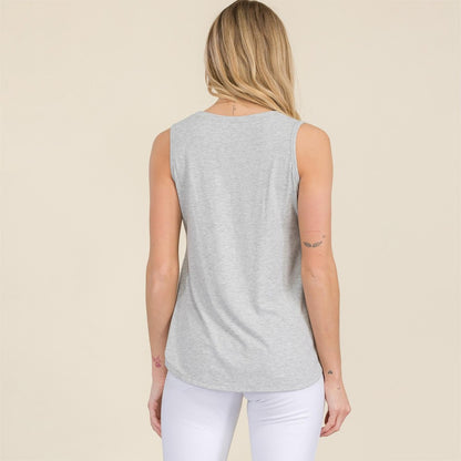 Breezy Bloom Ribbed Tank Top