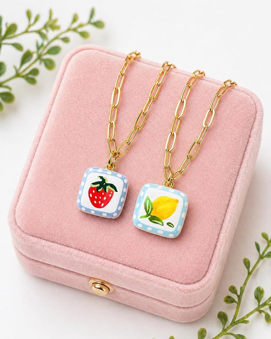 Hand Painted Enamel Necklace