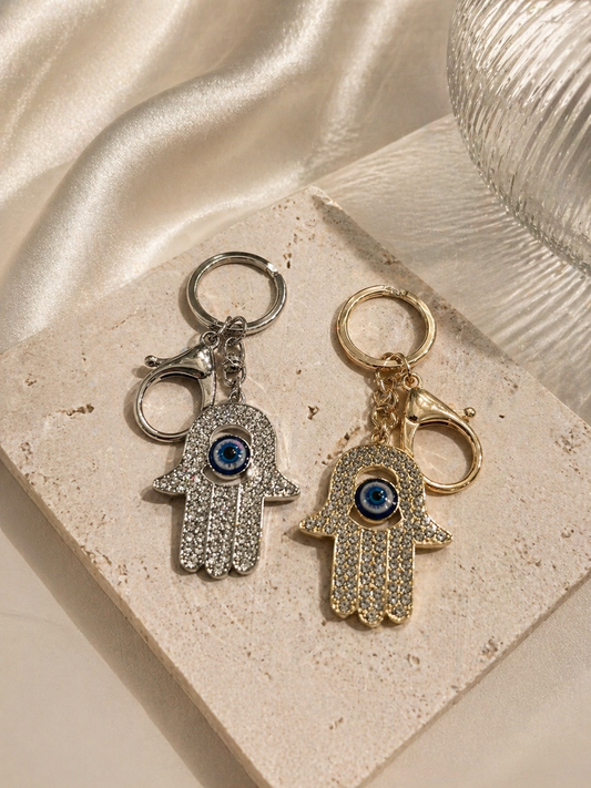 Hamsa Evil Eye Keychain