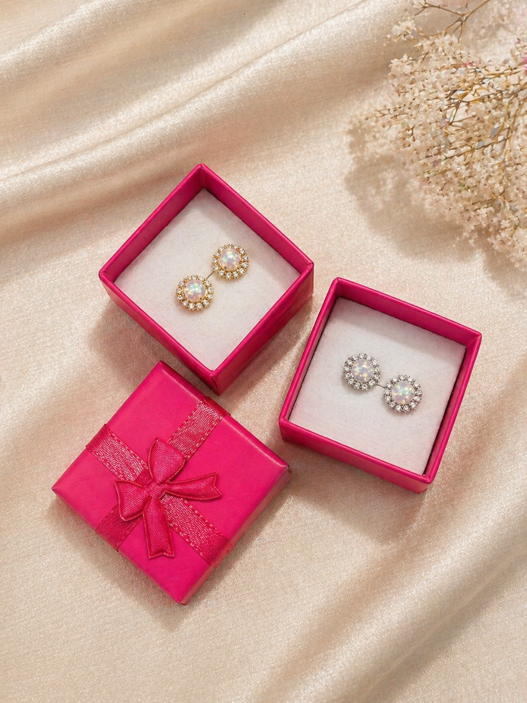 Halo Opal Aurora Stud Earrings