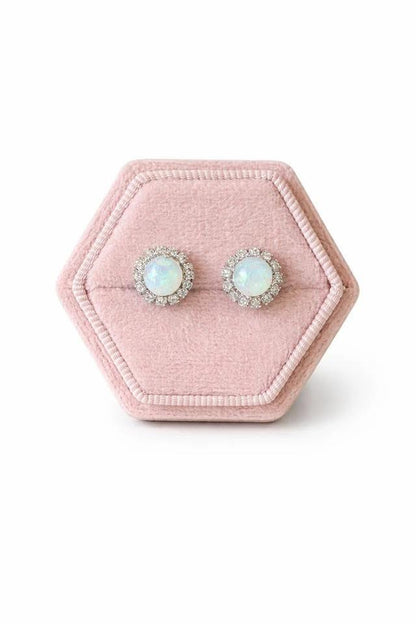 Halo Opal Aurora Stud Earrings