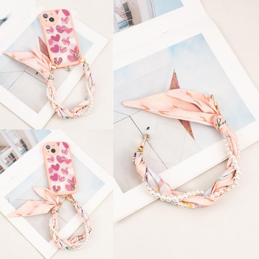 Scarf & Pearl Phone Chain