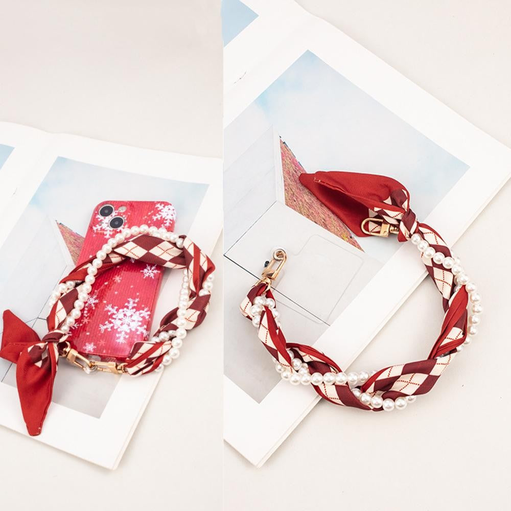 Scarf & Pearl Phone Chain