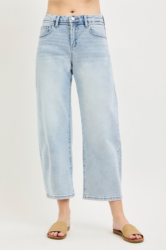 Risen Slouchy Cropped Barrel Jeans