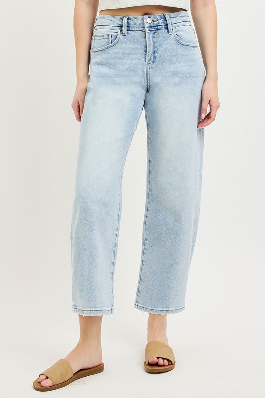 Risen Slouchy Cropped Barrel Jeans